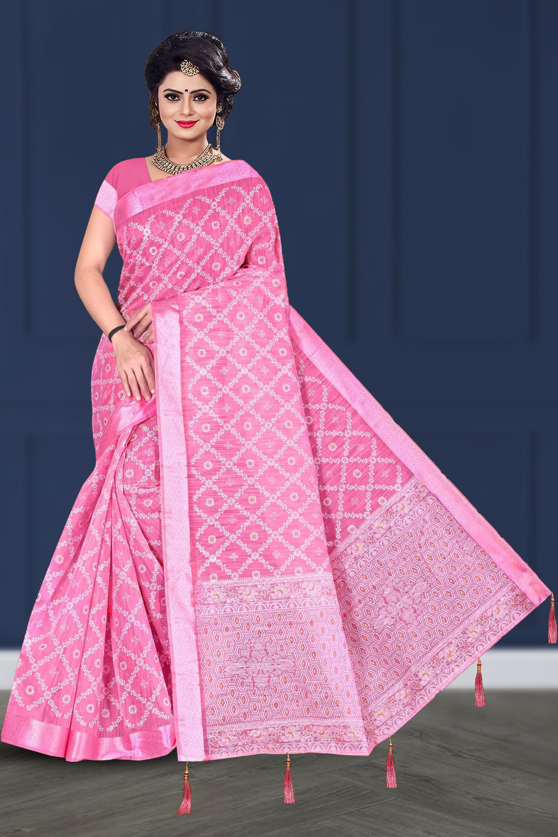 Printed Cotton Saree With Un-Stitched Blouse