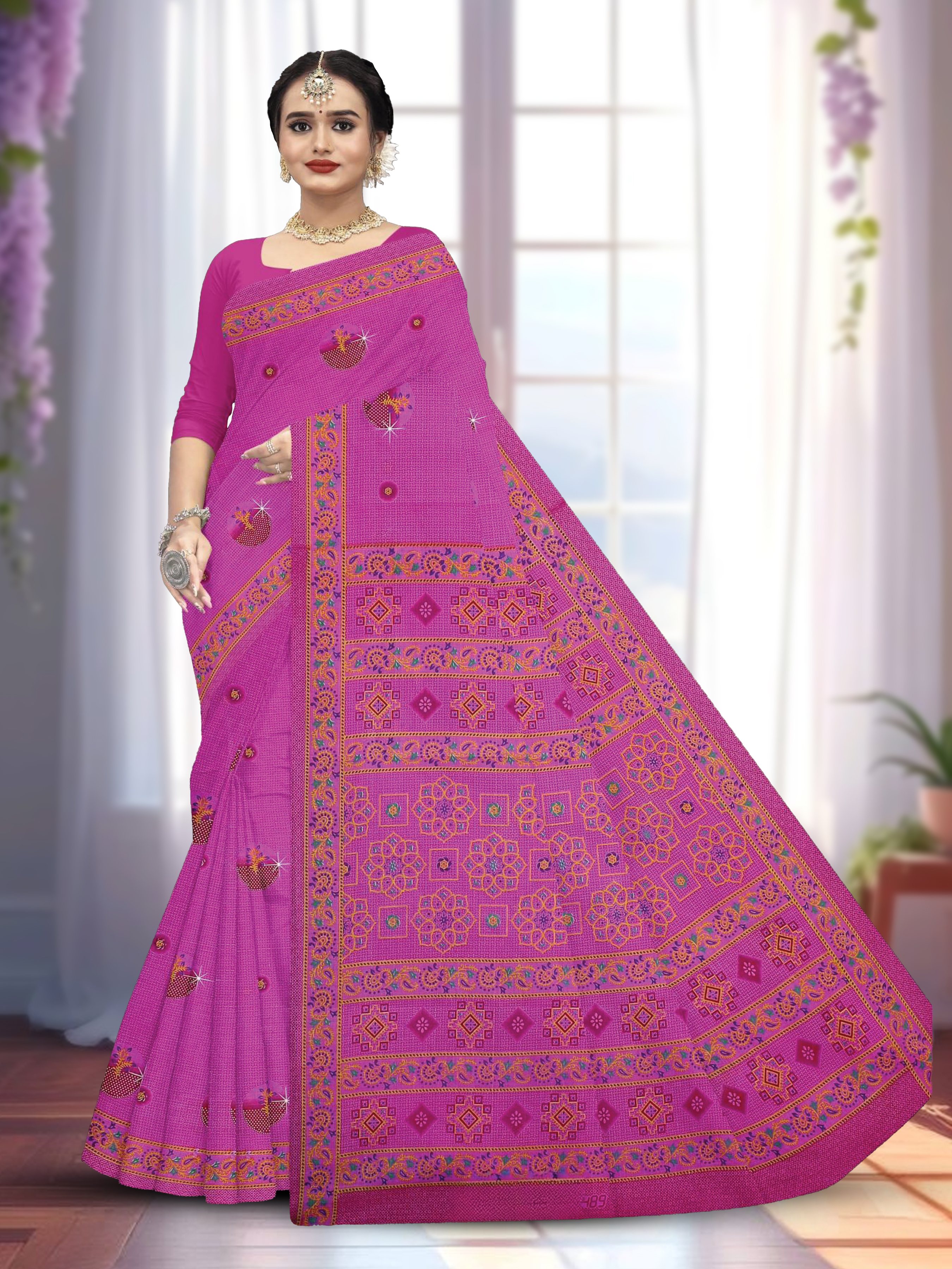 Cotton Saree With Un-Stitched Blouse