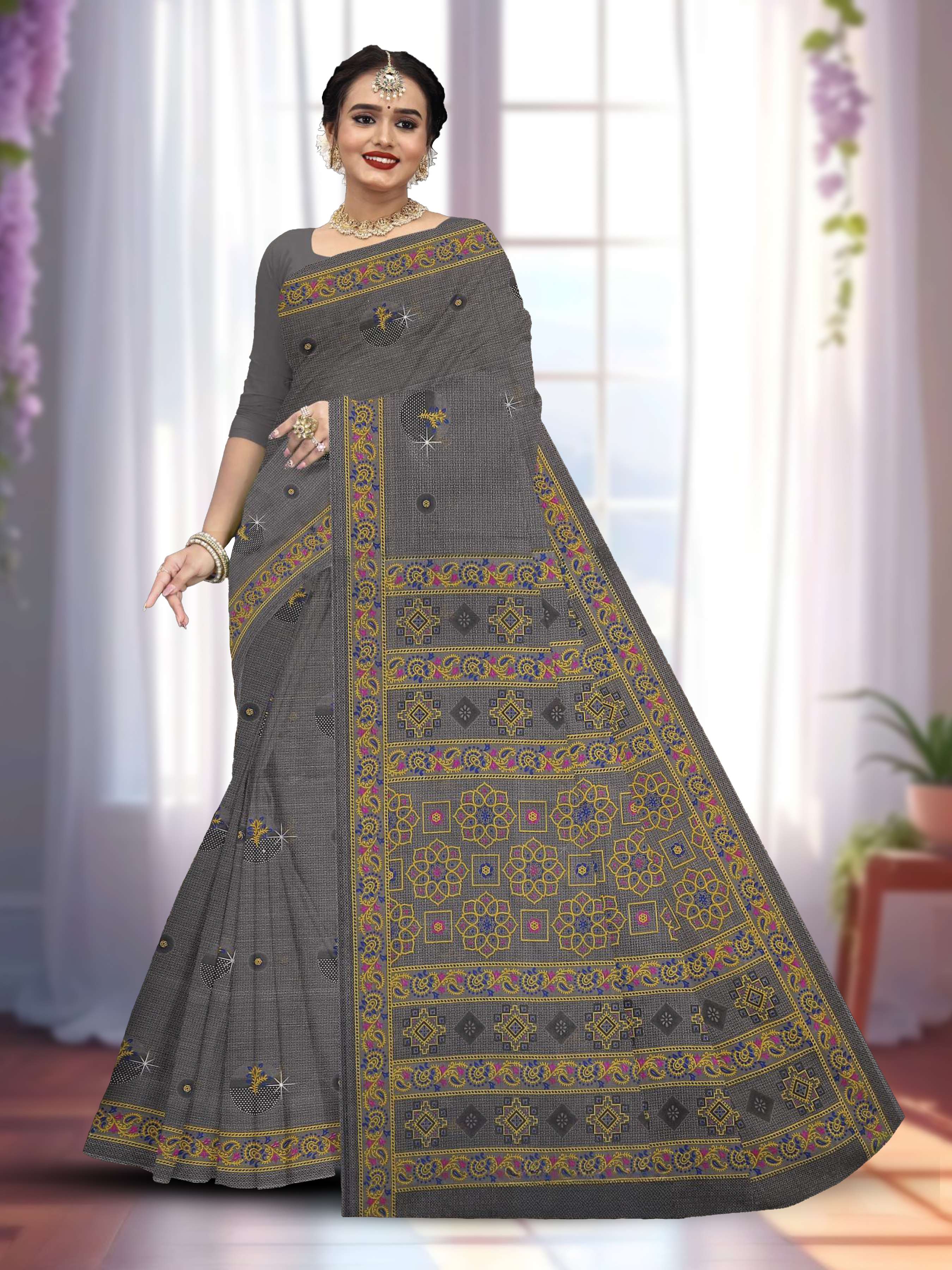 Cotton Saree With Un-Stitched Blouse