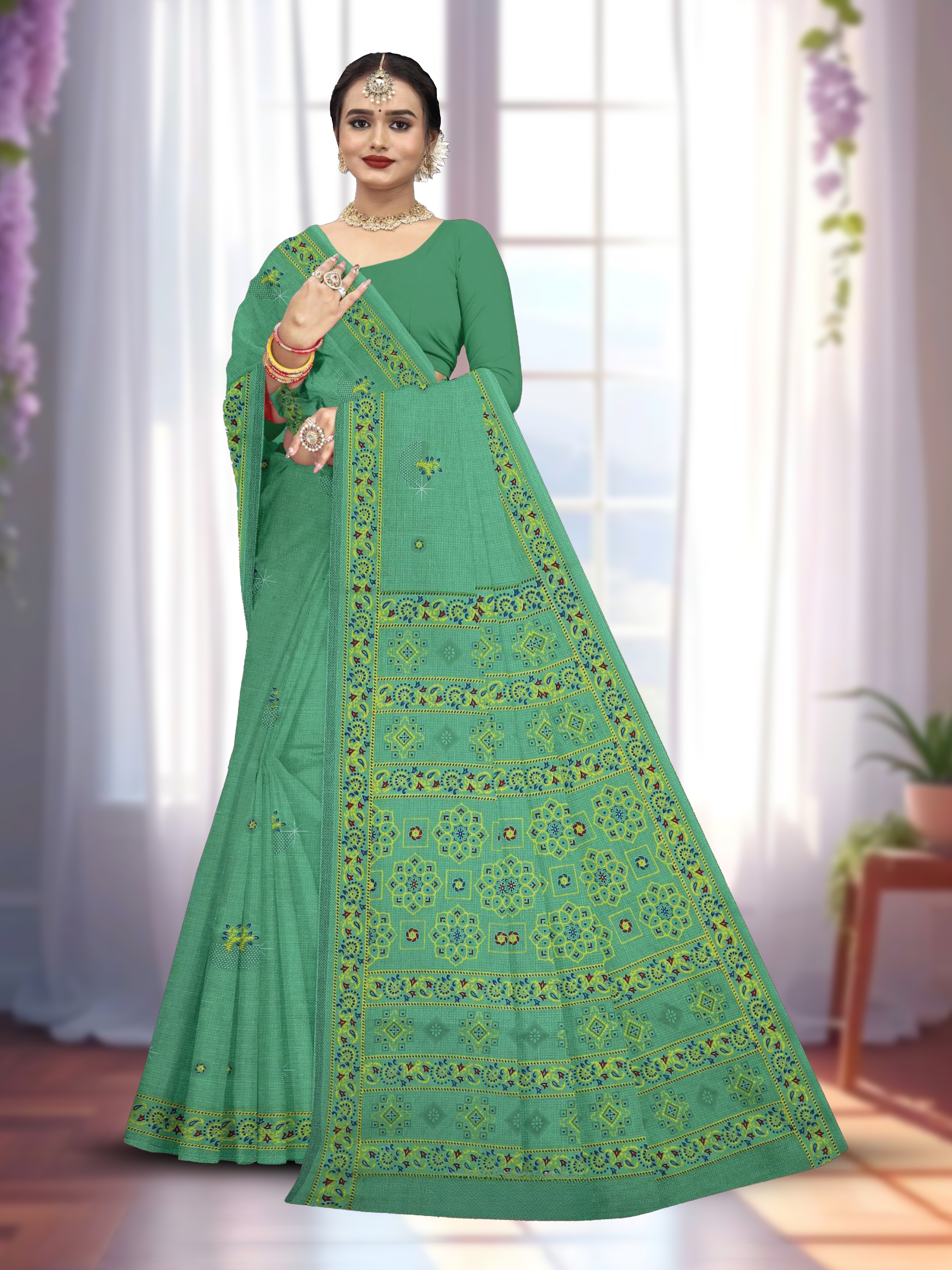 Cotton Saree With Un-Stitched Blouse