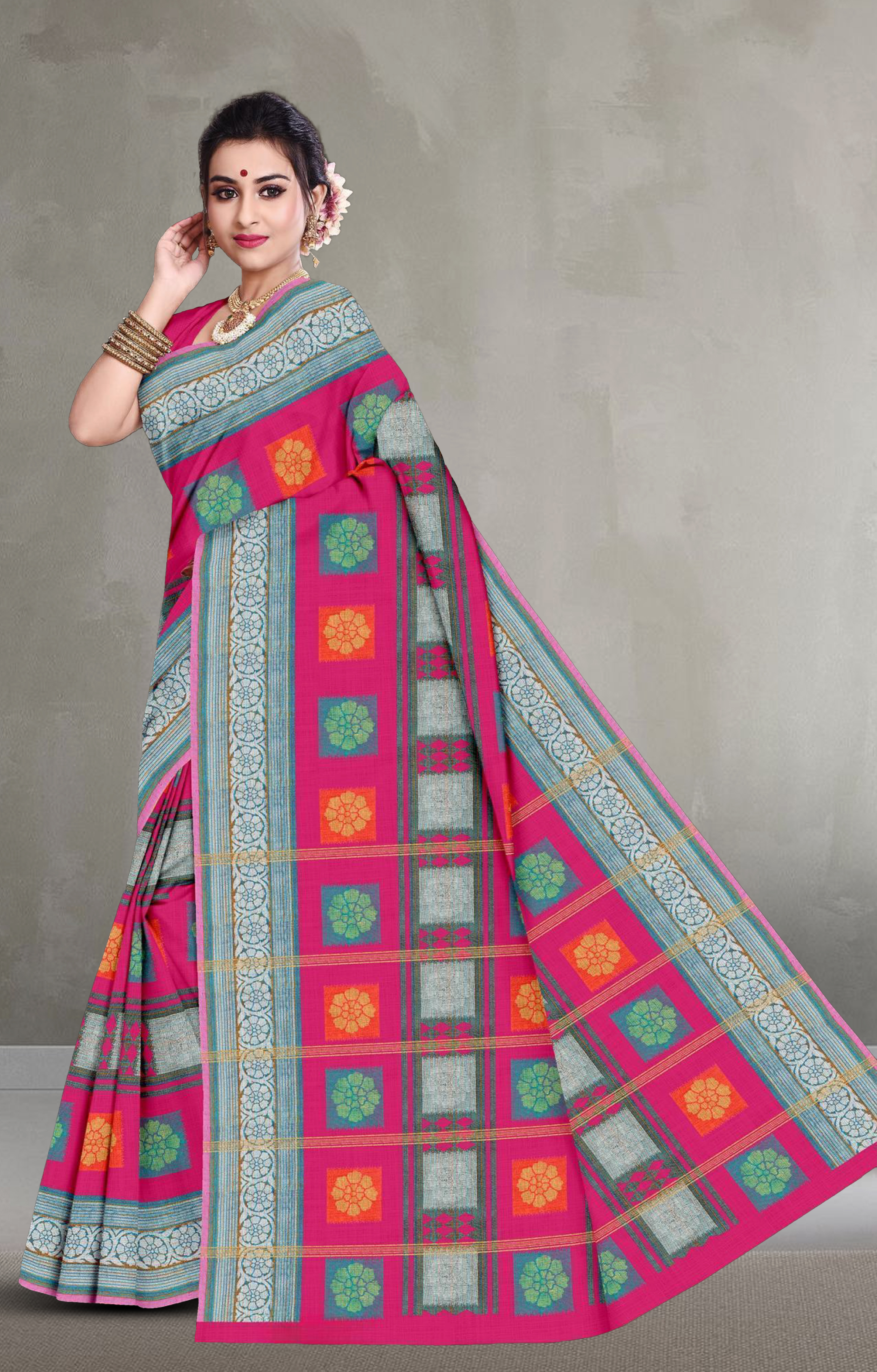 Printed Saree With Un-Stitched Blouse